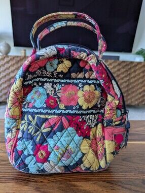 Vera Bradley Quilted Floral Lunch Bag Tote Compact Cosmetic Case Multi-Color